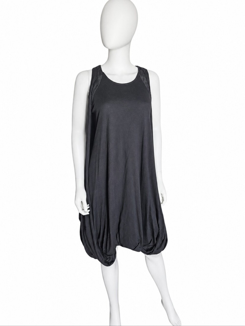 TSUMORI CHISATO | Cotton Angora Bubble Hem Cocoon Dress Black Sz 2